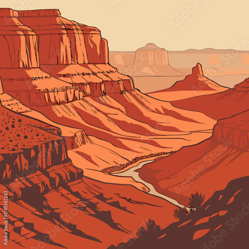 Vector art of grand canyon national park view
