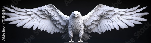 Powerful bird of prey with outstretched wings