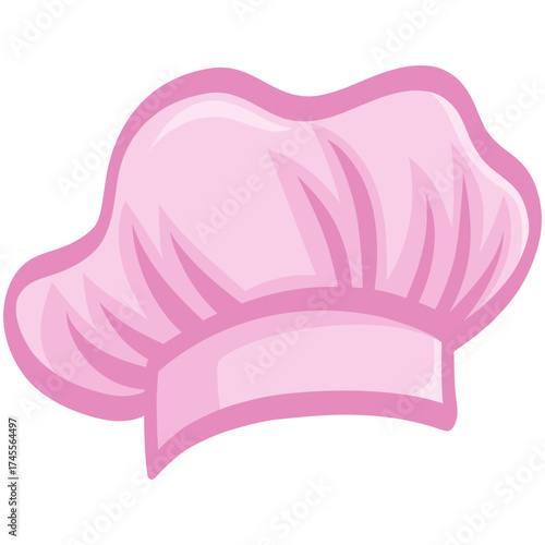 Pink Chef Hat Cap Vector Illustration Drawing