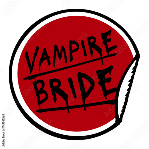 Vampire Bride Stamp Wedding Halloween Bachelorette Party Quote