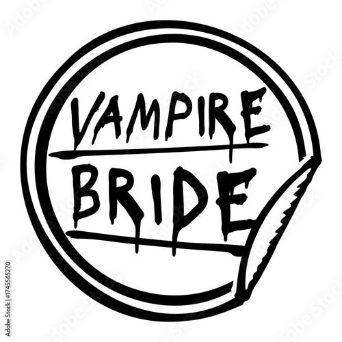 Vampire Bride Stamp Wedding Halloween Bachelorette Party Quote