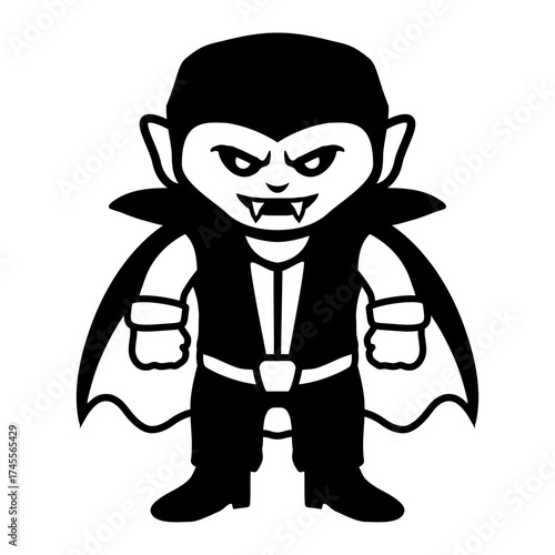 Evil Vampire Character Cool Grin Funny Halloween Smiling 