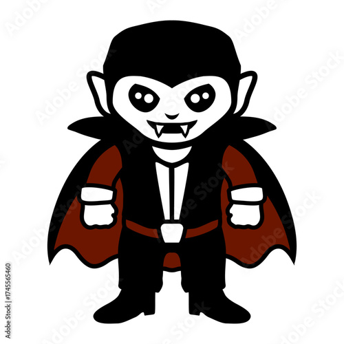 Evil Vampire Character Cool Grin Funny Halloween Smiling 