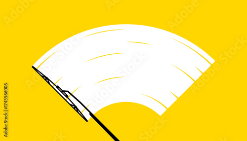 Wipers are clearing the windshield. Wiping for the windshield of a car. Clean window, wiper blades. Vector illustration.