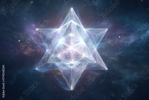 A luminous, translucent geo...