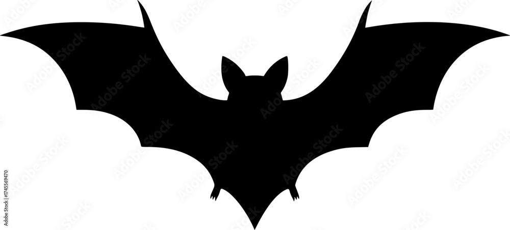 Naklejka premium Menacing Dark Bat Flying Silhouette