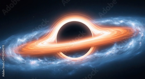 Massive black hole with accretion disk and surrounding galaxy