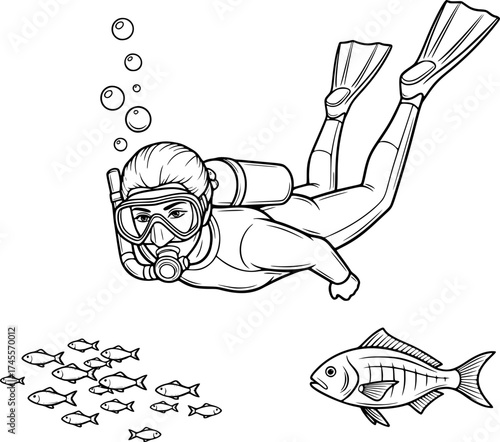 Diver Underwater Icon