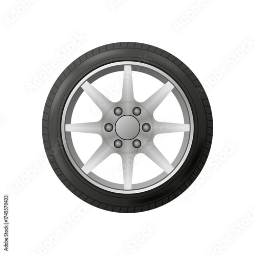 Car Tire vector. Tire for cars. Transport wheels for vehicle isolated on white background. Vector illustration.