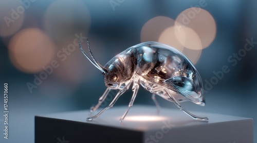 Transparent glass-like scul...