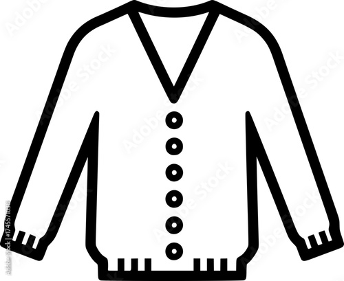 Cardigan Sweater Line Icon