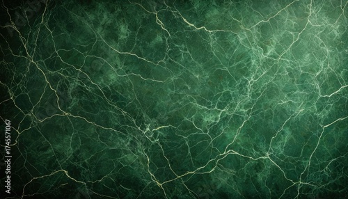 Textured close-up of dark green marble with golden-toned veins. Elegant, luxurious, & classic