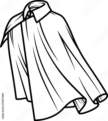 Cape Icon – Fashion Clothing Outline Illustration