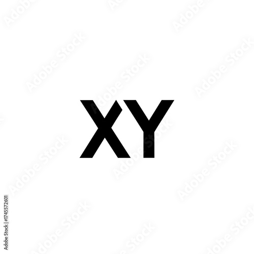 Vector art of black letters xy