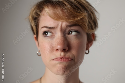 Short-haired person with a ...