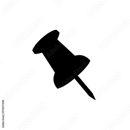 Vector art of black thumbtack