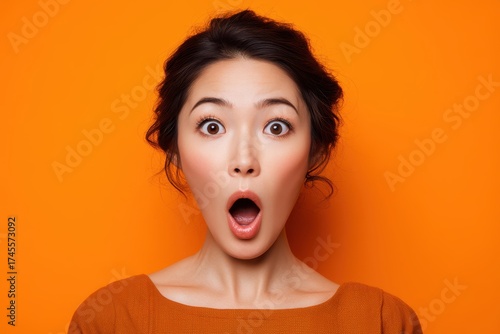 Woman with surprised expres...