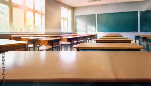 Wallpaper Mural empty school classroom in blur background Torontodigital.ca