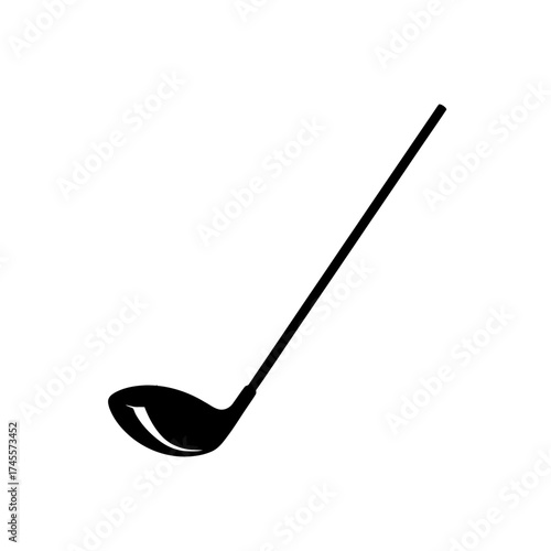 Vector art of black silhouette of a golf club