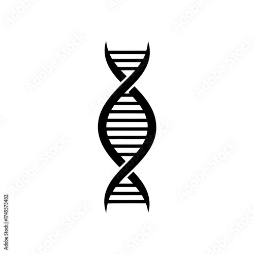 Vector art of black dna double helix structure