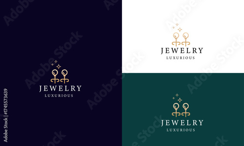 luxury jewelry brand logo design vector illustration, luxury, gold, brand, brand logo design, royal classic logo design, abstract beauty rose logo design, jewelry elegant gold logo design retro,