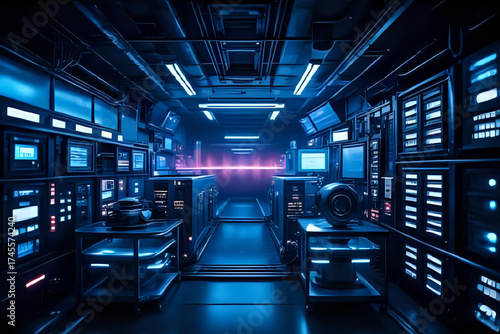Futuristic technology background featuring data analytics, artificial intelligence, and database management systems connected through a global internet network