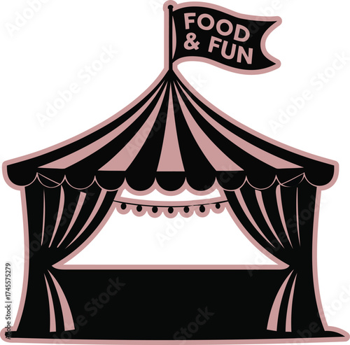 Festival Catering and Concession Stand Silhouette