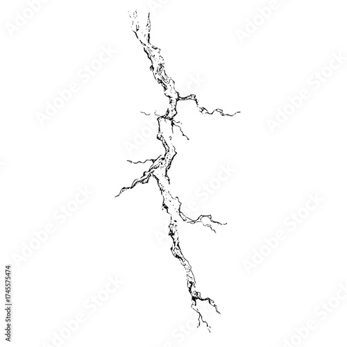 Isolated crack vector graphic design element for damage texture effect and background overlay illustration
