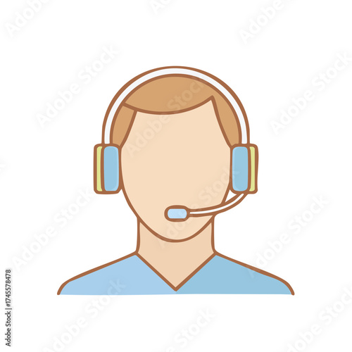 An illustration of a customer service representative wearing a headset, ready to assist