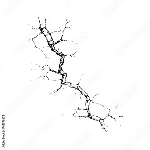 Crack vector texture fracture broken wall effect surface damage grunge pattern background overlay design element