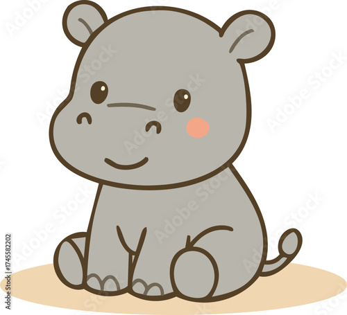 Cute little baby hippo