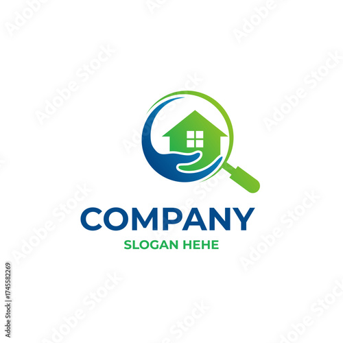 Simple logo design for building and house structure foundation inspection service symbol