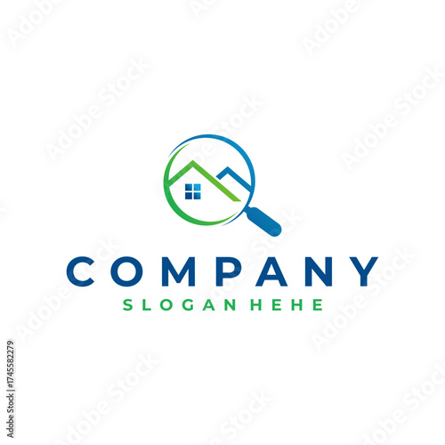 Simple logo design for building and house structure foundation inspection service symbol