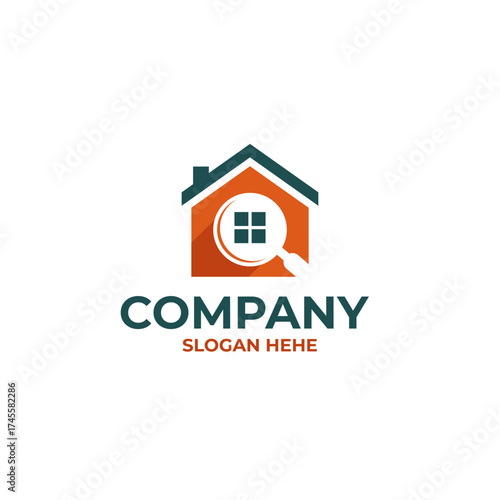 Simple logo design for building and house structure foundation inspection service symbol