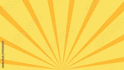 Bright orange and yellow sunburst background with rays, halftone, and retro comic style. Perfect vector for summer, sunshine, posters, banners, and warm designs. ,sun rays background.