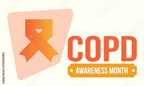 COPD Awareness Month in November. Chronic Obstructive Pulmonary Disease. Celebrated annual in United States. Medical health care and awareness design. Poster, card, banner and background. Vector
