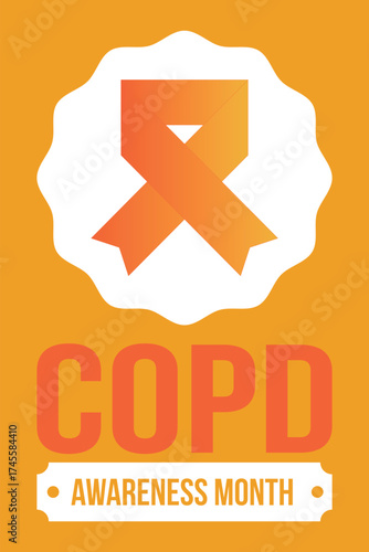 COPD Awareness Month in November. Chronic Obstructive Pulmonary Disease. Celebrated annual in United States. Medical health care and awareness design. Poster, card, banner and background. Vector