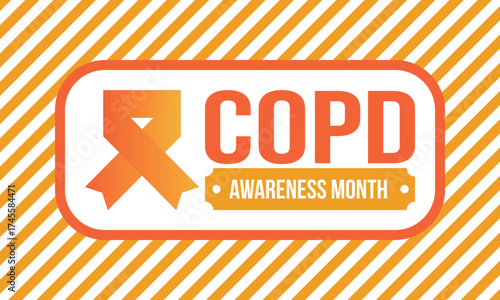 COPD Awareness Month in November. Chronic Obstructive Pulmonary Disease. Celebrated annual in United States. Medical health care and awareness design. Poster, card, banner and background. Vector