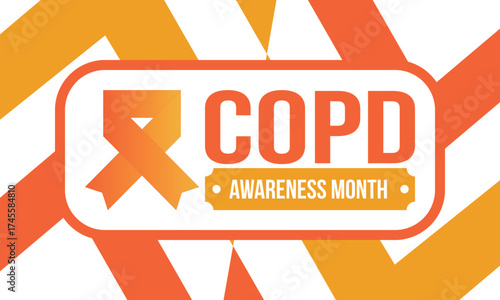 COPD Awareness Month in November. Chronic Obstructive Pulmonary Disease. Celebrated annual in United States. Medical health care and awareness design. Poster, card, banner and background. Vector