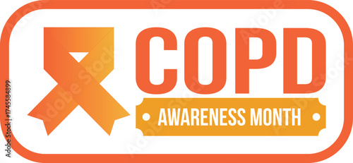 COPD Awareness Month in November. Chronic Obstructive Pulmonary Disease. Celebrated annual in United States. Medical health care and awareness design. Poster, card, banner and background. Vector