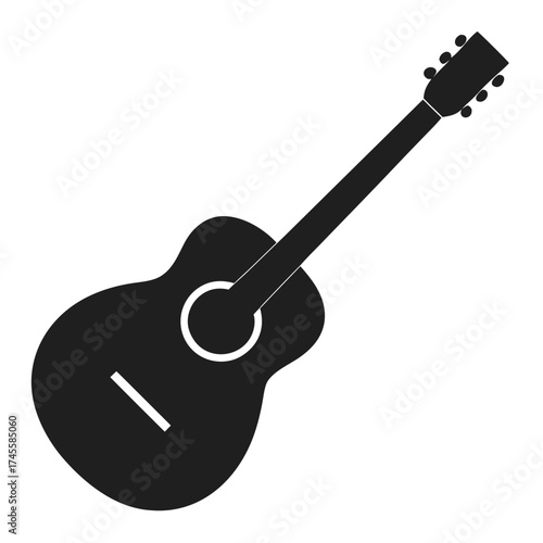 Guitar isolated on white background.
