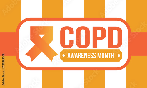 COPD Awareness Month in November. Chronic Obstructive Pulmonary Disease. Celebrated annual in United States. Medical health care and awareness design. Poster, card, banner and background. Vector