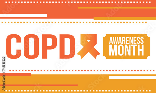 COPD Awareness Month in November. Chronic Obstructive Pulmonary Disease. Celebrated annual in United States. Medical health care and awareness design. Poster, card, banner and background. Vector