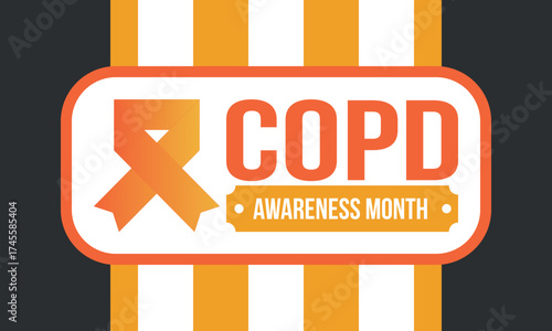 COPD Awareness Month in November. Chronic Obstructive Pulmonary Disease. Celebrated annual in United States. Medical health care and awareness design. Poster, card, banner and background. Vector