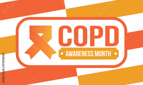 COPD Awareness Month in November. Chronic Obstructive Pulmonary Disease. Celebrated annual in United States. Medical health care and awareness design. Poster, card, banner and background. Vector