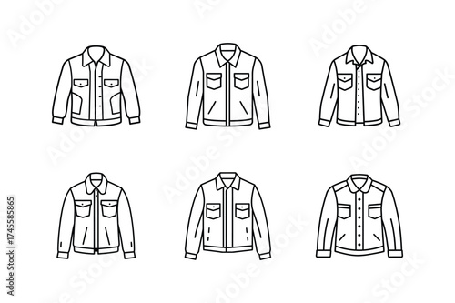 denim jacket line art vector illustration