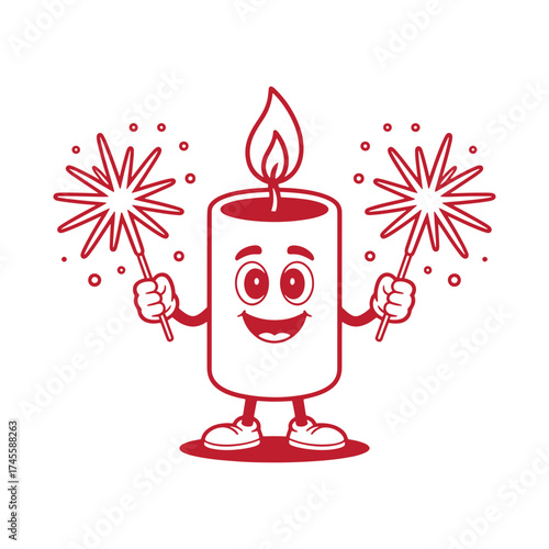 Candle with sparkler