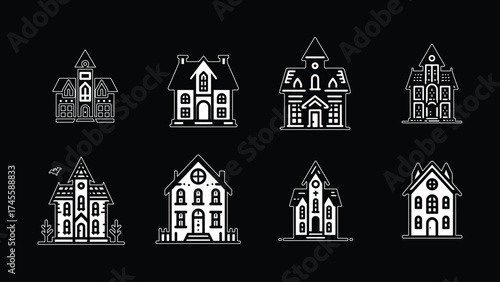 Creepy Abandoned House Vector Pack