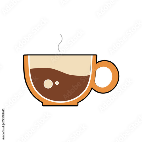 A steaming cup of coffee