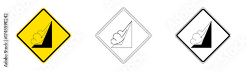 Avalanche Area Road Sign Snow Warning Sign in Vector Format